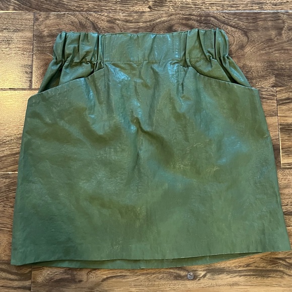 Zara Dresses & Skirts - Zara Olive Green Vegan Leather Mini Skirt